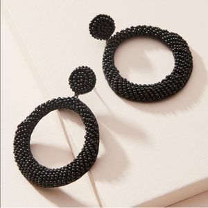 Anthropologie Black Beaded Earrings